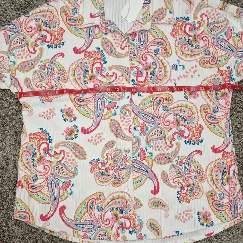 Emily Wonder button-up colorful floral shacket jacket - XL